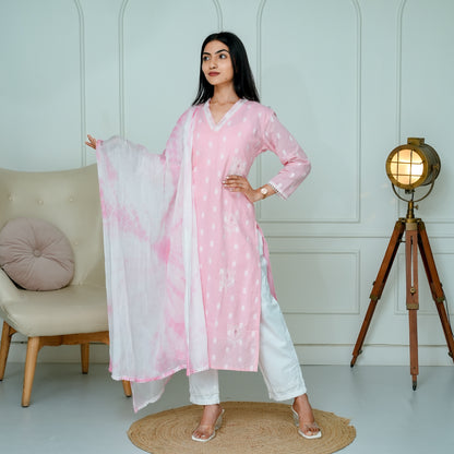 Petal Pink Ikat Suit Set
