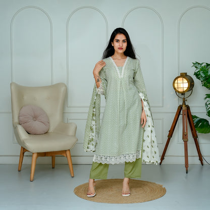 Sage Chevron Suit Set
